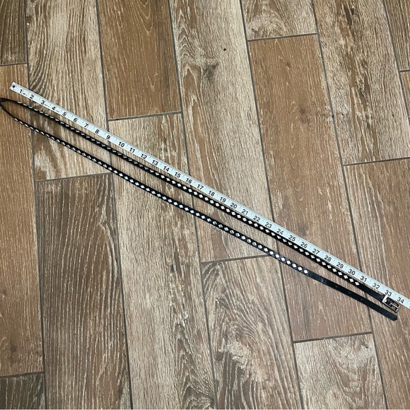 Black Leather Studded Skinny Wrap Around Belt - Picture 5 of 6